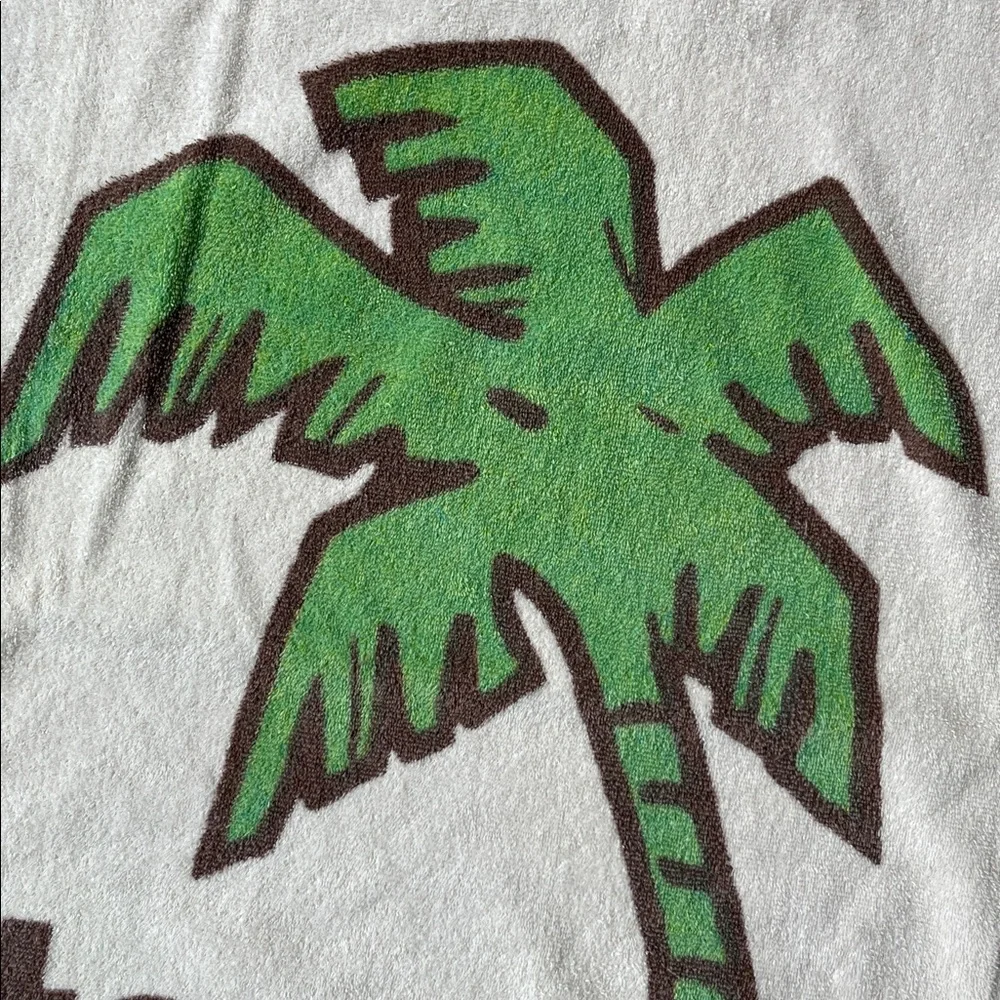Vintage Coppertone Beach Towel Girl Dog Palm‎ Tree 36X62 Sunscreen Iconic USA